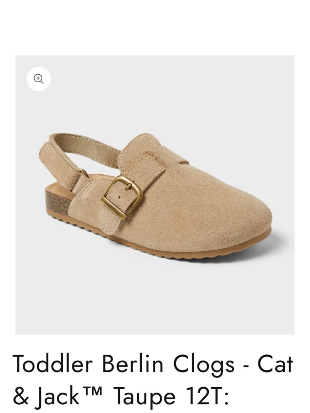 Cat & Jack Taupe Slingback Clogs with Buckle